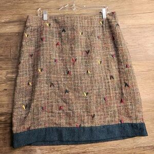 White Stuff Chic Tweed Pencil Skirt with Colorful Details